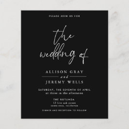 Budget Black Wedding Einladung Flyer