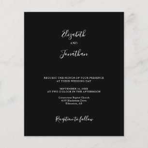Budget Black Wedding Modern Chic Minimalist Simple