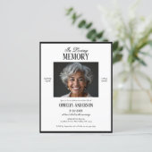 Budget Black & White 2-Foto Beerdigung Einladung (Stehend Vorderseite)