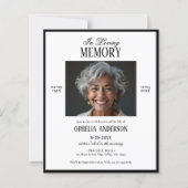 Budget Black & White 2-Foto Beerdigung Einladung (Vorderseite)