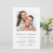 Budget Black & White 2 Foto QR Einladung Hochzeit (Stehend Vorderseite)