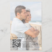Budget Black & White 2 Foto QR Einladung Hochzeit (Rückseite)