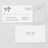 Budget Black & White Calligraphy 10 No Meal UAWG Begleitkarte (Vorne/Hinten)