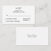 Budget Black & White Calligraphy 2SM No Meal UAWG Begleitkarte (Vorne/Hinten)