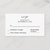 Budget Black & White Calligraphy 2SM No Meal UAWG Begleitkarte (Vorderseite)