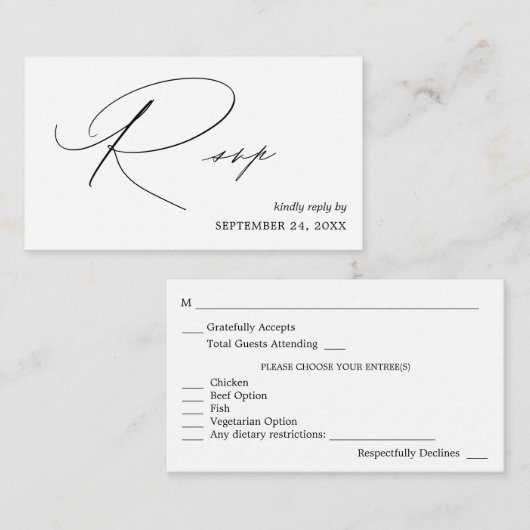 Budget Black & White Calligraphy 4 mit UAWG Begleitkarte (Vorne/Hinten)