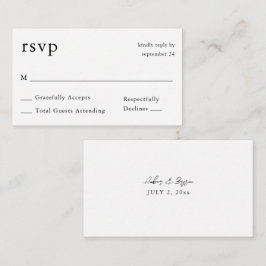 Budget Black & White Calligraphy 9 No Meal UAWG Begleitkarte