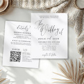 Budget Black & White Calligraphy QR Code Hochzeit