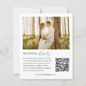 Budget Black & White Calligraphy QR Code Hochzeit (Rückseite)