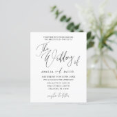 Budget Black & White Calligraphy QR Code Hochzeit (Stehend Vorderseite)