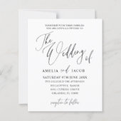 Budget Black & White Calligraphy QR Code Hochzeit (Vorderseite)