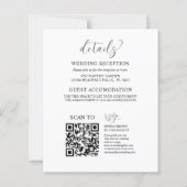 Budget Black & White Calligraphy QR Code Hochzeit (Rückseite)