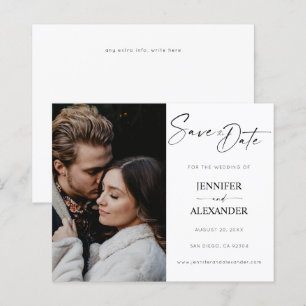 Budget Black & White Calligraphy Save the Date