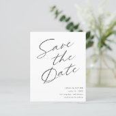 Budget Black & White Elegant Save the Date V4 (Stehend Vorderseite)