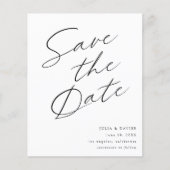 Budget Black & White Elegant Save the Date V4 (Vorderseite)