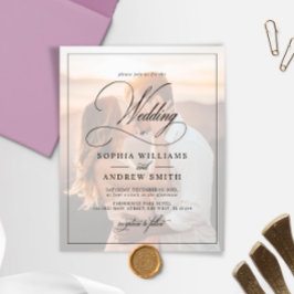 Budget Black & White Foto Hochzeit Einladung