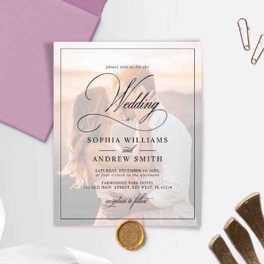 Budget Black & White Foto Hochzeit Einladung