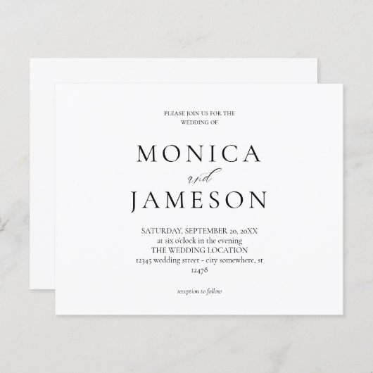 Budget Black & White Moderne Hochzeit 2 (Vorne/Hinten)