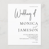 Budget Black & White Moderne Hochzeit 3 Flyer (Vorne)