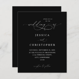 Budget Black & White Moderne Kalligrafie 3 Wedding