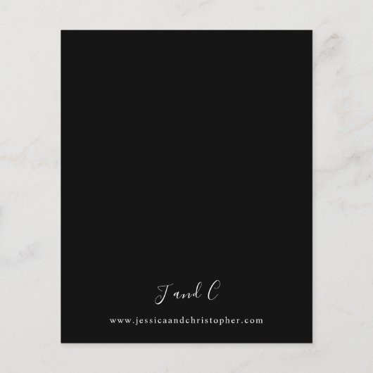 Budget Black & White Moderne Kalligrafie 3 Wedding Flyer (Hinten)