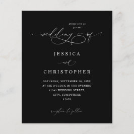 Budget Black & White Moderne Kalligrafie 3 Wedding Flyer