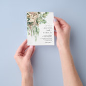 Budget Black & White Peonies Einladung Hochzeitsfe Flyer (Gruppe)