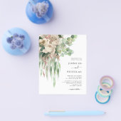 Budget Black & White Peonies Einladung Hochzeitsfe Flyer (Einzeln)