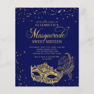 BUDGET Blau Gold Foto Maskenball Sweet 16