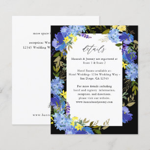 Budget Blau Lila und Gelb Blumendetails - Schwarz