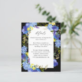 Budget Blau Lila und Gelb Blumendetails - Schwarz (Stehend Vorderseite)