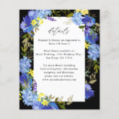Budget Blau Lila und Gelb Blumendetails - Schwarz (Vorderseite)