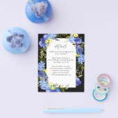 Budget Blau Lila und Gelb Blumendetails - Schwarz Flyer (Einzeln)