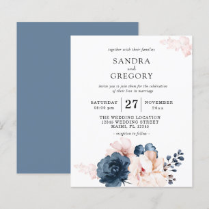 Budget Blau, Rosa Blauer Blumenblauer Hochzeitstag