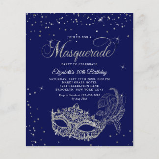 BUDGET Blau Silber Foto Maskenball Geburtstag