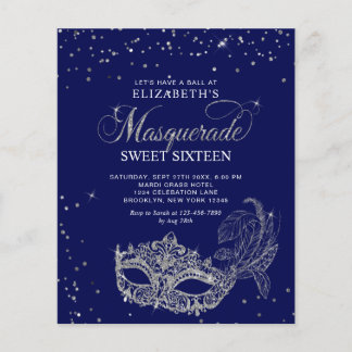 BUDGET Blau Silber Foto Maskenball Sweet 16