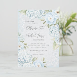 Budget Blaue Hortensien Elegante Florale Spitze Ho Einladung
