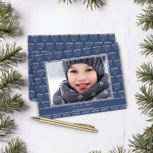 Budget Blaue Weiße Menora Hanukkah Foto