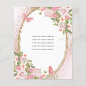 Budget Bloral Rosa Gold Tiara Quinceañera Flyer (Hinten)