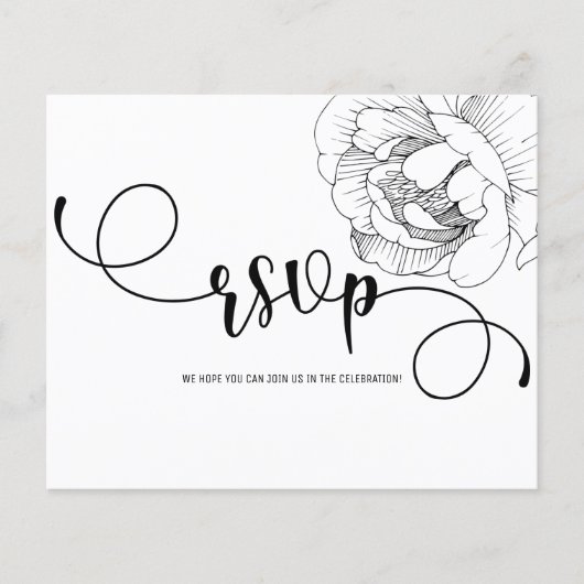 Budget Bloral/RSVP Karte. Flyer (Vorne)