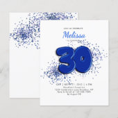 BUDGET Blue 30. Balloons Confetti Erwachsene Gebur (Vorne/Hinten)