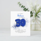 BUDGET Blue 30. Balloons Confetti Erwachsene Gebur (Stehend Vorderseite)