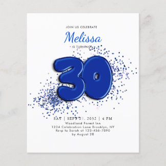 BUDGET Blue 30. Balloons Confetti Erwachsene Gebur