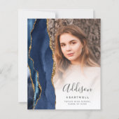 Budget Blue Agate Foto Abschluss Ankündigung (Vorderseite)