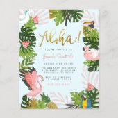 Budget Blue Aloha Hawaii Tropical Gold Geburtstag (Vorderseite)