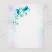 Budget Blue aquamarin grüne Blume Einladung zur Ho (Rückseite)