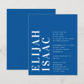 Budget Blue Bah Mitzvah Einladung (Vorne/Hinten)