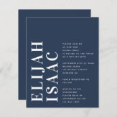 Budget Blue Bah Mitzvah Einladung (Vorne/Hinten)