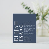 Budget Blue Bah Mitzvah Einladung (Stehend Vorderseite)