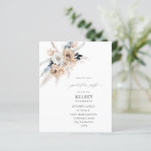 Budget Blue & Beige Boho Floral Graduation Party (Stehend Vorderseite)